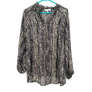 Hayden size Medium semi sheer black‎ purple cream blouse
